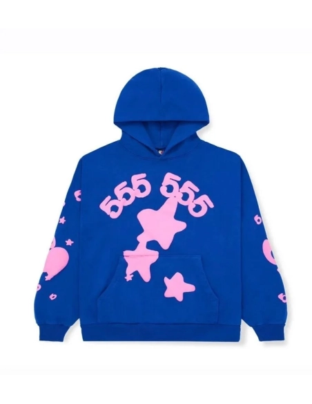 Sp5der Beluga Hoodie Blue,Sp5der Hoodie,HOODIE,Clothing