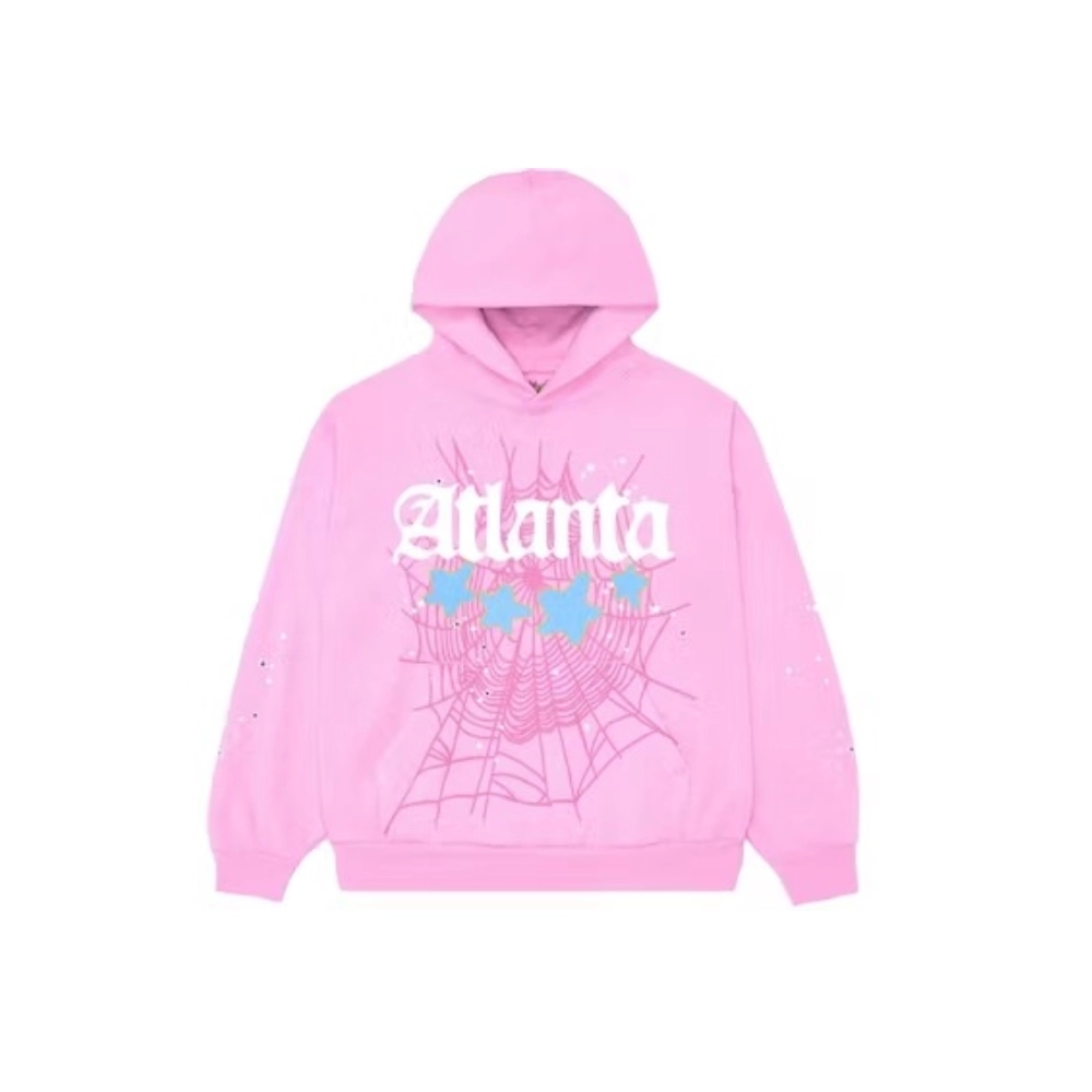 Sp5der Atlanta Hoodie Pink,Sp5der Hoodie,HOODIE,Clothing