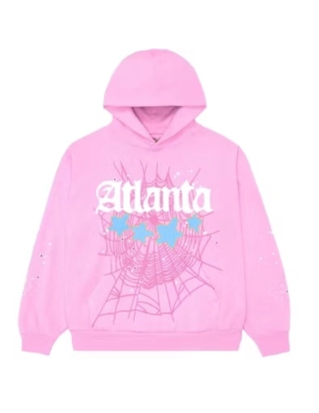 Sp5der Atlanta Hoodie Pink,Sp5der Hoodie,HOODIE,Clothing