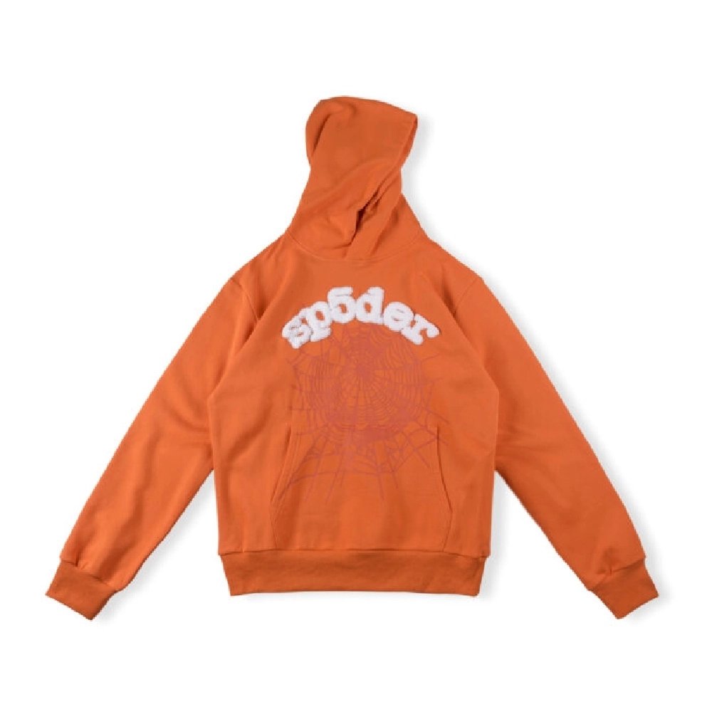 Orange Websuit Sp5der Hoodie,Sp5der Hoodie,HOODIE,Clothing