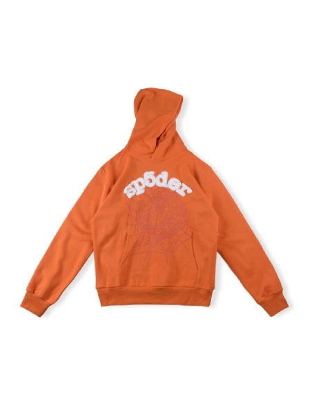 Orange Websuit Sp5der Hoodie,Sp5der Hoodie,HOODIE,Clothing