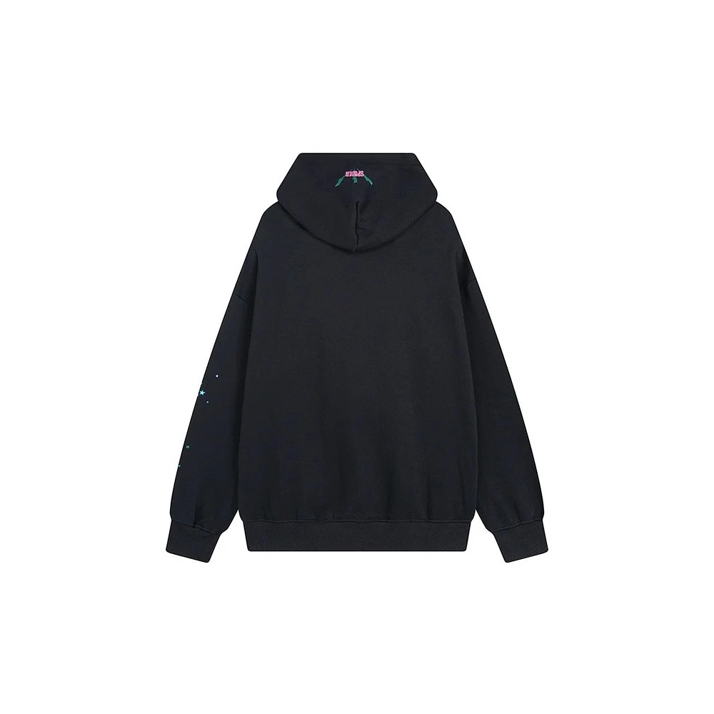 Sp5der 555 555 Black Hoodie,Sp5der Hoodie,HOODIE,Clothing