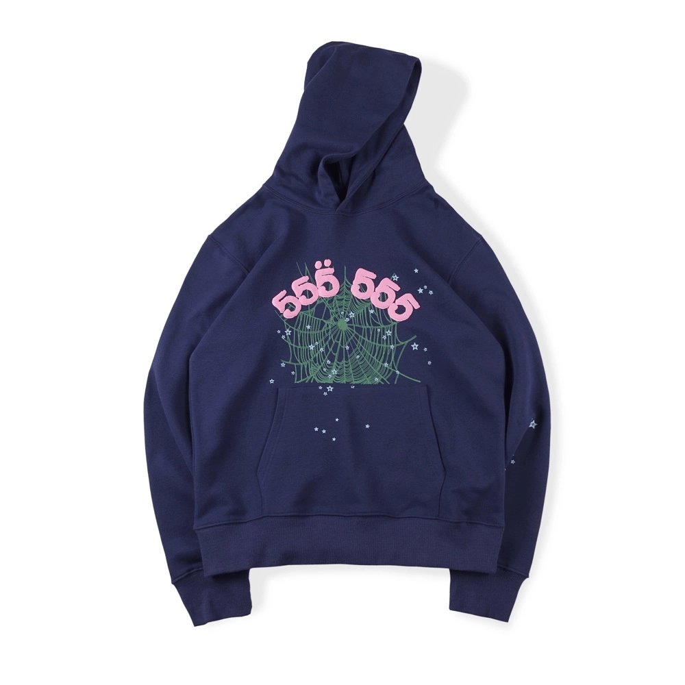 The Blue Sp5der 555 Hoodie,Sp5der Hoodie,HOODIE,Clothing
