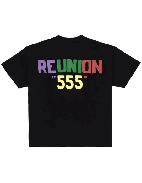 Oversized Reunion Black Sp5der T-shirt,Sp5der T-shirt,T-SHIRT,Clothing