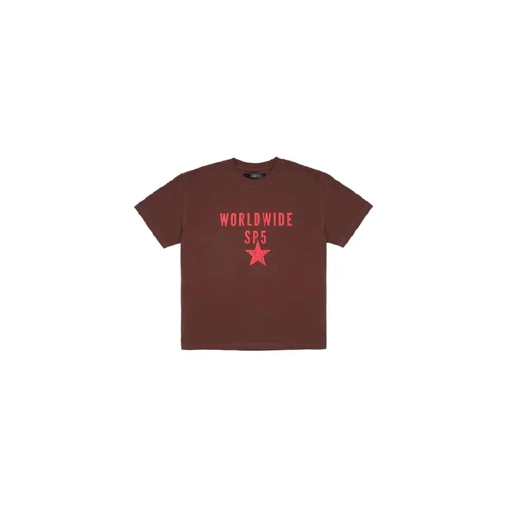 Oversized Worldwide Sp5 Brown Sp5der T-shirt,Sp5der T-shirt,T-SHIRT,Clothing