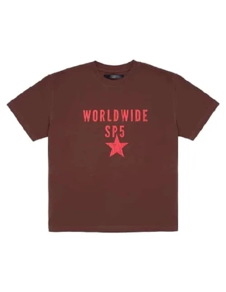 Oversized Worldwide Sp5 Brown Sp5der T-shirt,Sp5der T-shirt,T-SHIRT,Clothing