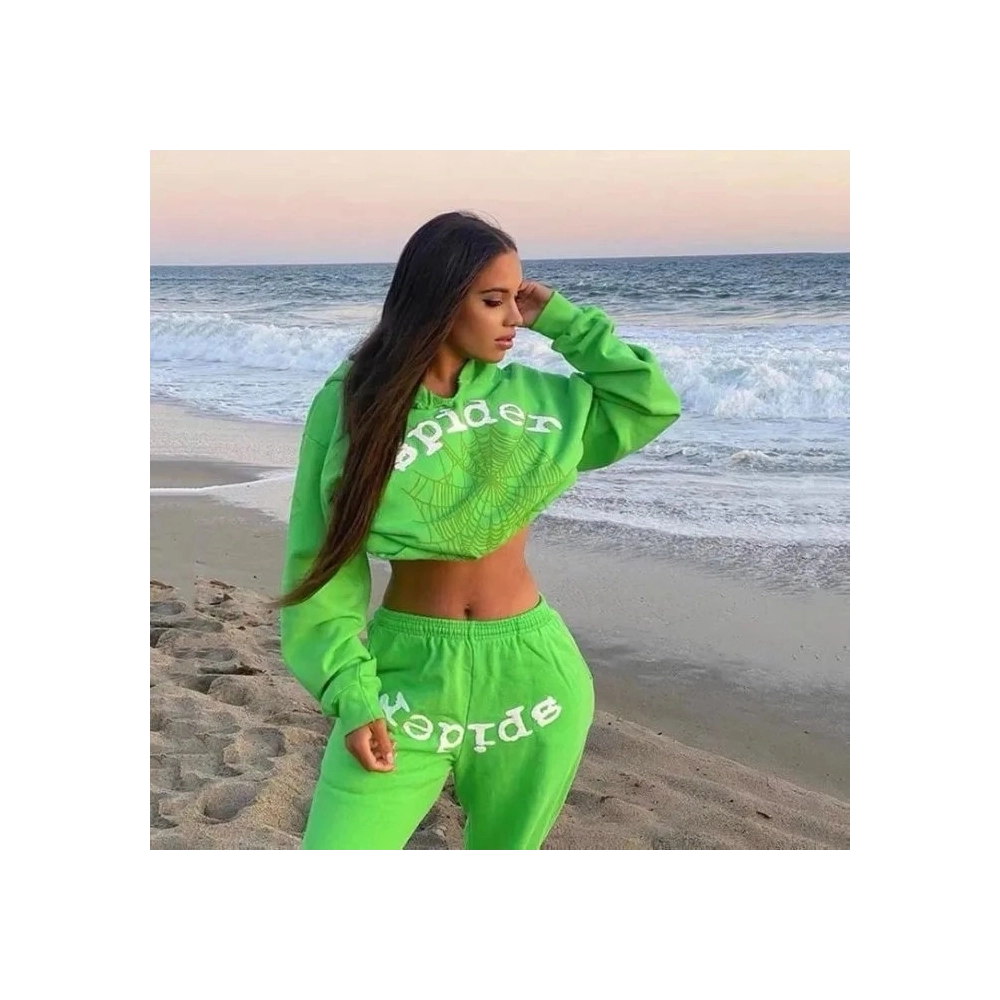 Spider Web Worldwide Green Sp5der Tracksuit,Sp5der Tracksuit,SUIT,Clothing