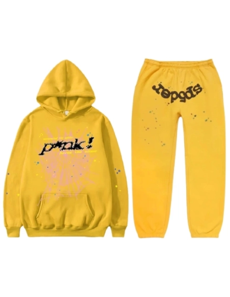 Young Thug Yellow Sp5der 555 Tracksuit,Sp5der Tracksuit,SUIT,Clothing