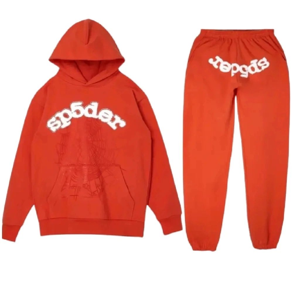 Spider Logo Orange Sp5der Worldwide Tracksuit,Sp5der Tracksuit,SUIT,Clothing