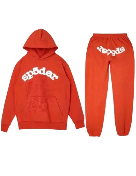 Spider Logo Orange Sp5der Worldwide Tracksuit,Sp5der Tracksuit,SUIT,Clothing