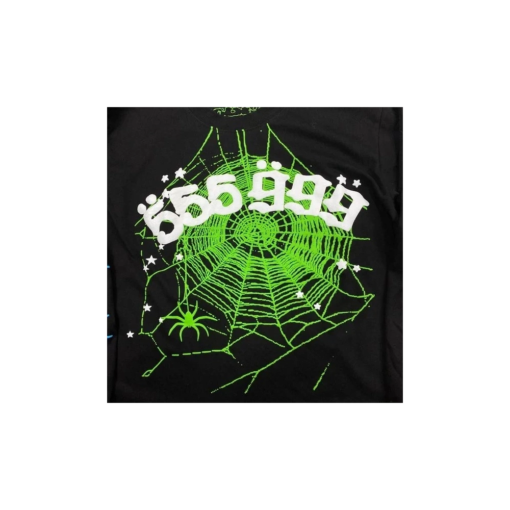 Young Thug Sp5der Juice World 999 Black Crewneck Sweatshirt,Sp5der,SWEATSHIRT,Clothing