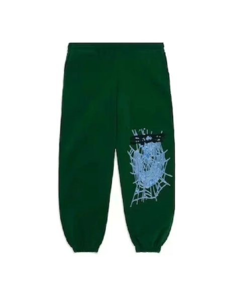 Sp5der Web Sweatpants Hunter Green,Sp5der Sweatpants,CASUAL PANTS,Clothing