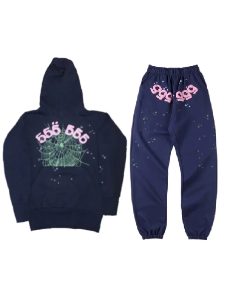 Young Thug Blue Sp5der 555 Tracksuit,Sp5der Tracksuit,SUIT,Clothing
