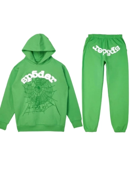 Spider Web Worldwide Green Sp5der Tracksuit,Sp5der Tracksuit,SUIT,Clothing