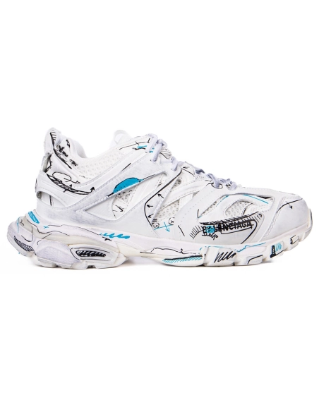 Balenciaga Track 3.0 White Blue Black High Art Graffiti 542023-W3SRA-9014,BALENCIAGA TRACK,BALENCIAGA