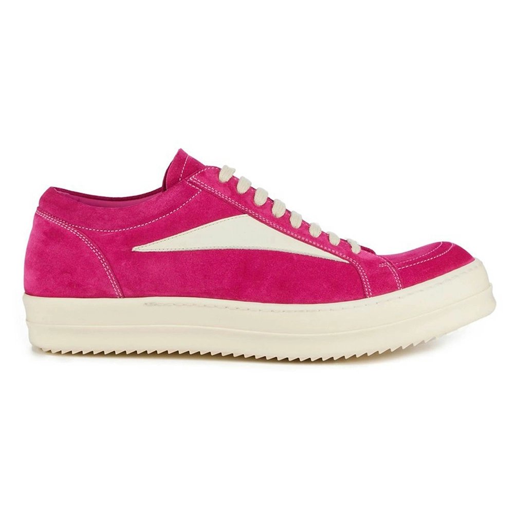 Rick Owens EDFU Vintage Sneaks Velour Suede Hot Pink Milk White RP01C5888-LVSLPO-1311,RICK OWENS,Other Brand Sneakers