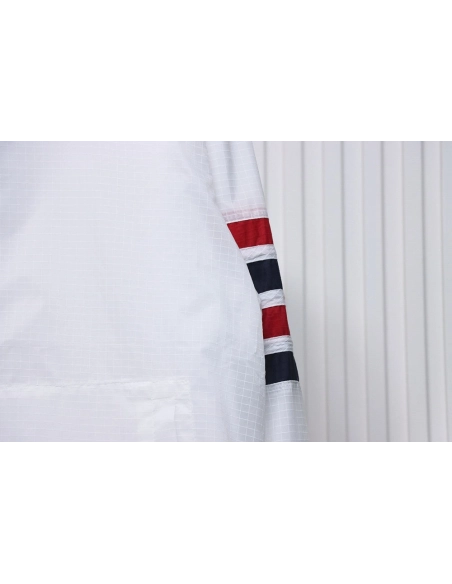 Thom Browne double layer four bar woven stand collar jacket,Cheap Replica Reps Thom Browne