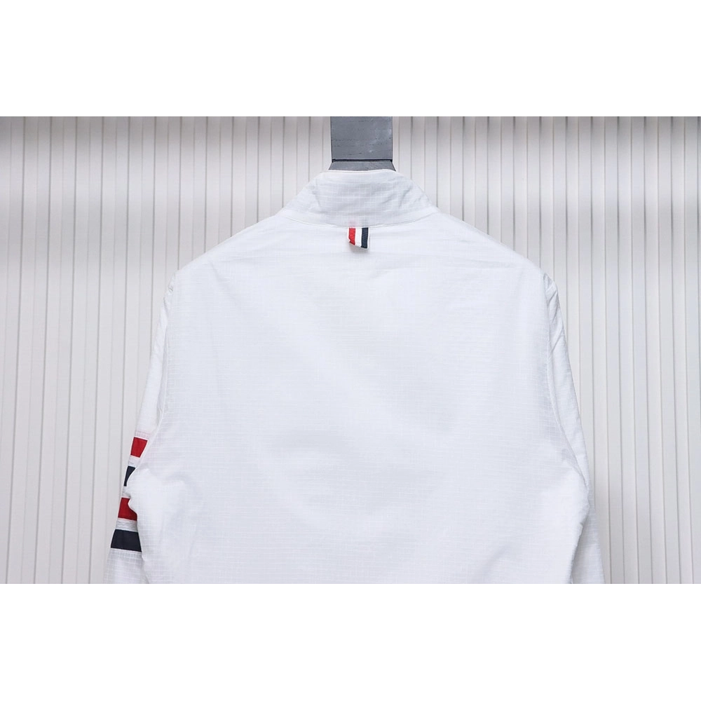 Thom Browne double layer four bar woven stand collar jacket,Cheap Replica Reps Thom Browne