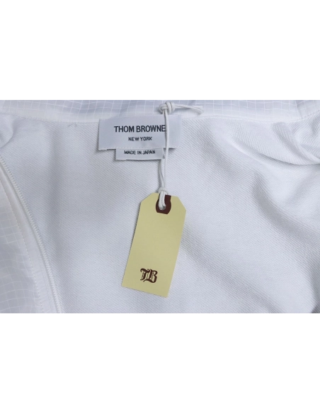 Thom Browne double layer four bar woven stand collar jacket,Cheap Replica Reps Thom Browne