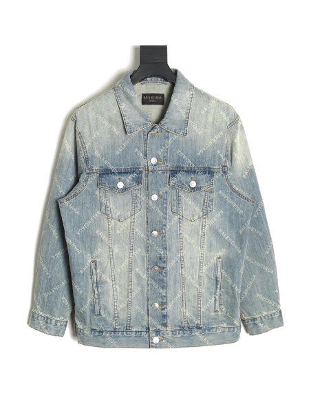 Balenciaga laserprinted denim jacket,Cheap Replica Reps Balenciaga