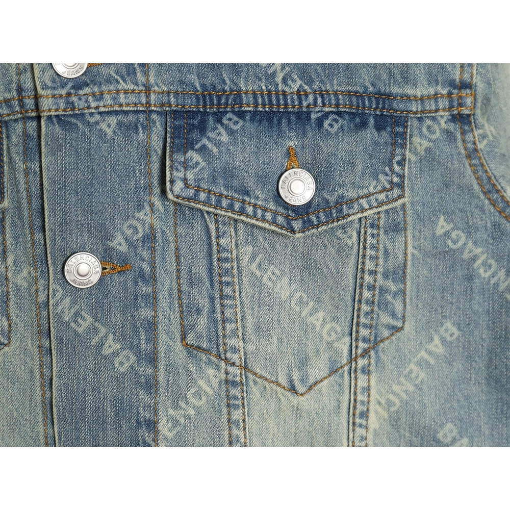 Balenciaga laserprinted denim jacket,Cheap Replica Reps Balenciaga