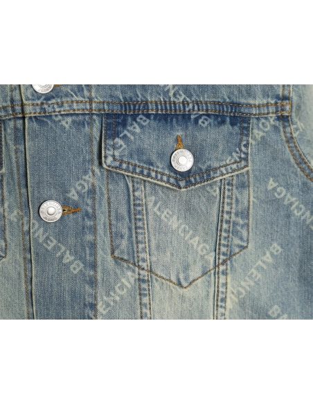 Balenciaga laserprinted denim jacket,Cheap Replica Reps Balenciaga