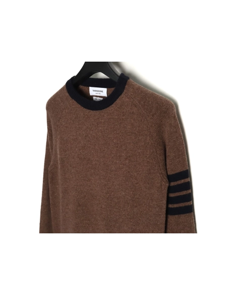 Thom Browne colorblock wool crewneck sweater TSK1,Cheap Replica Reps Thom Browne