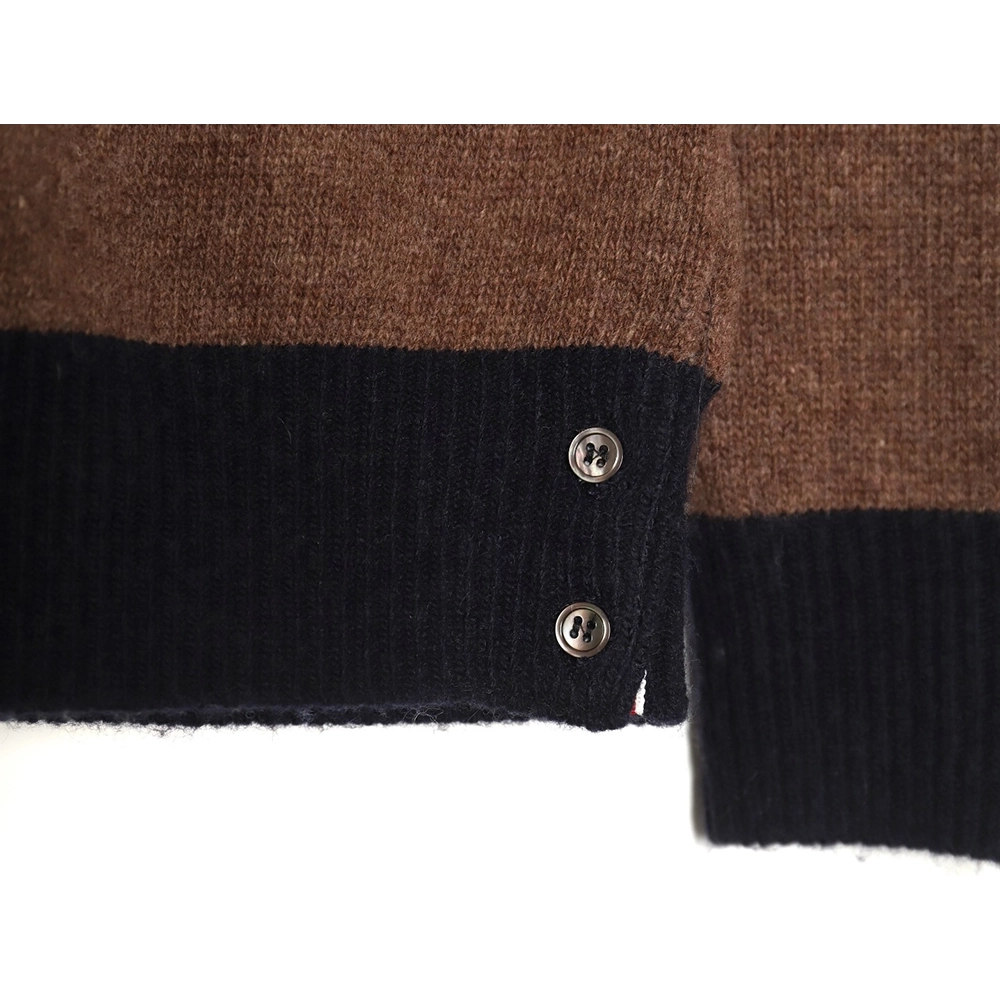 Thom Browne colorblock wool crewneck sweater TSK1,Cheap Replica Reps Thom Browne