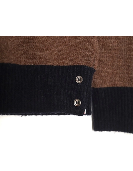 Thom Browne colorblock wool crewneck sweater TSK1,Cheap Replica Reps Thom Browne