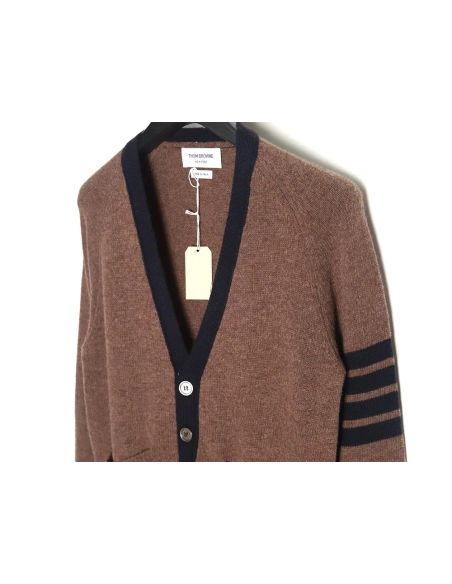 Thom Browne colorblock wool cardigan sweater TSK1,Cheap Replica Reps Thom Browne