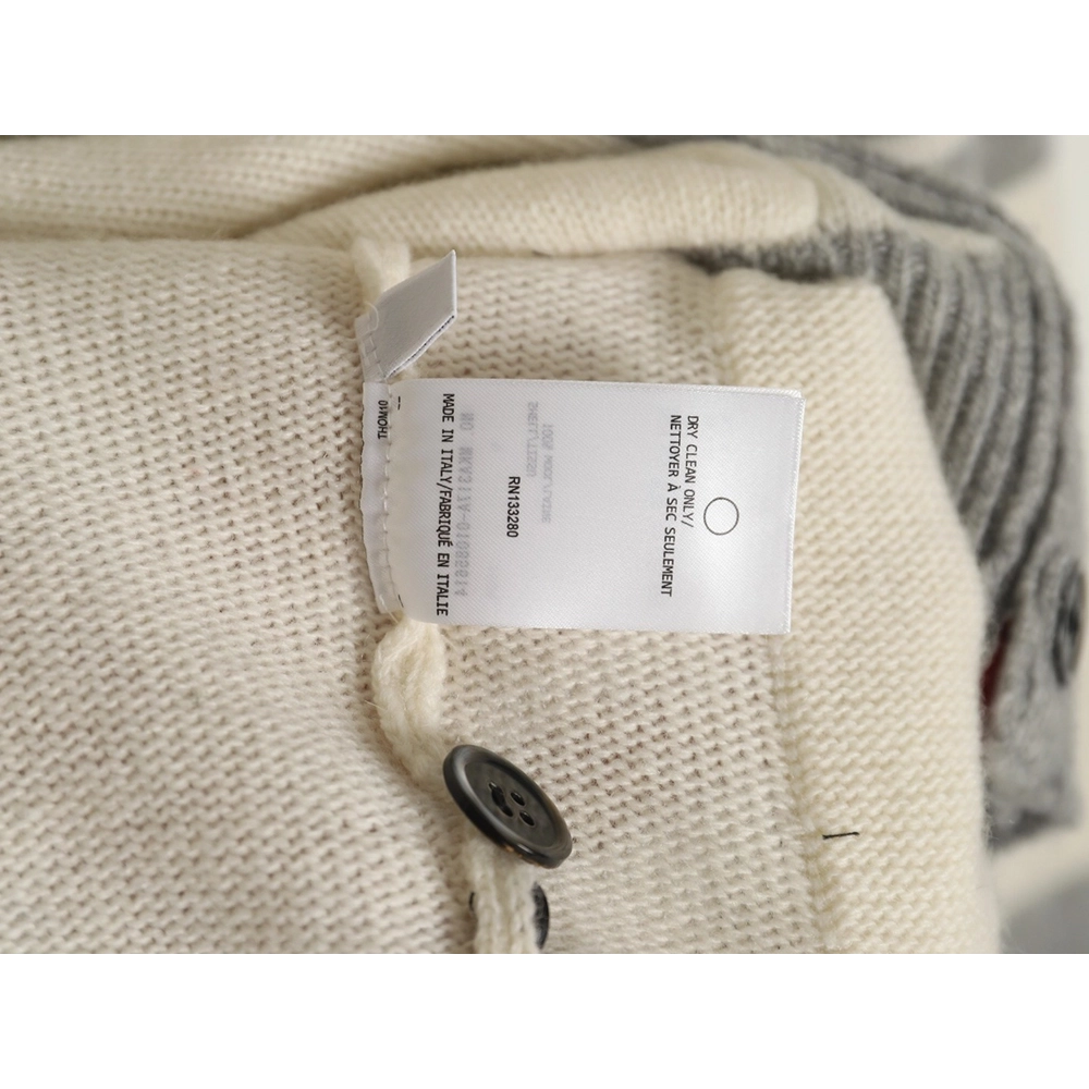 Thom Browne colorblock wool cardigan sweater,Cheap Replica Reps Thom Browne