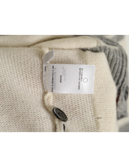 Thom Browne colorblock wool cardigan sweater,Cheap Replica Reps Thom Browne
