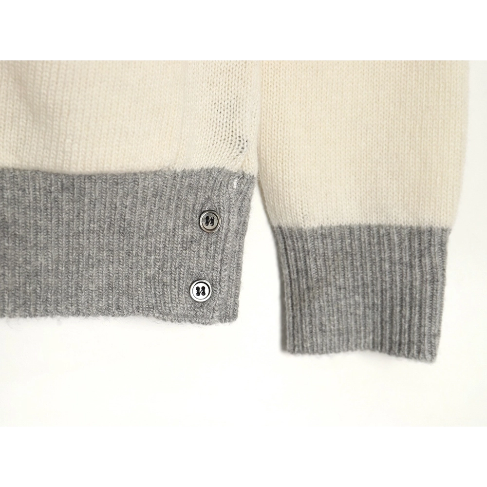 Thom Browne colorblock wool cardigan sweater,Cheap Replica Reps Thom Browne