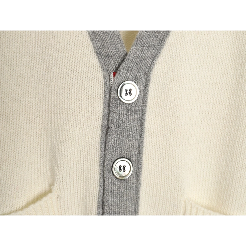 Thom Browne colorblock wool cardigan sweater,Cheap Replica Reps Thom Browne