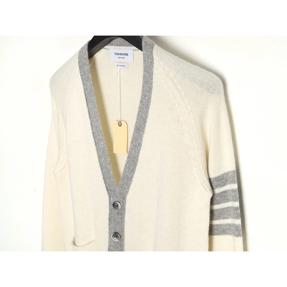 Thom Browne colorblock wool cardigan sweater,Cheap Replica Reps Thom Browne