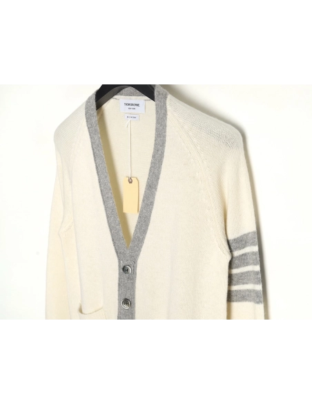 Thom Browne colorblock wool cardigan sweater,Cheap Replica Reps Thom Browne