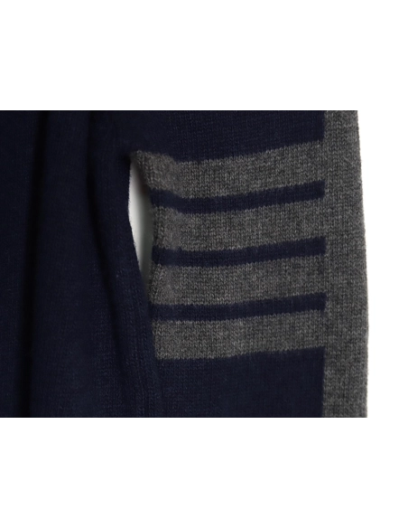 Thom Browne colorblock wool lapel sweater TSK1,Cheap Replica Reps Thom Browne