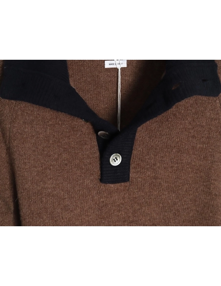Thom Browne colorblock wool lapel sweater,Cheap Replica Reps Thom Browne
