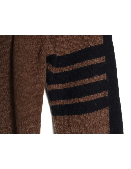 Thom Browne colorblock wool lapel sweater,Cheap Replica Reps Thom Browne