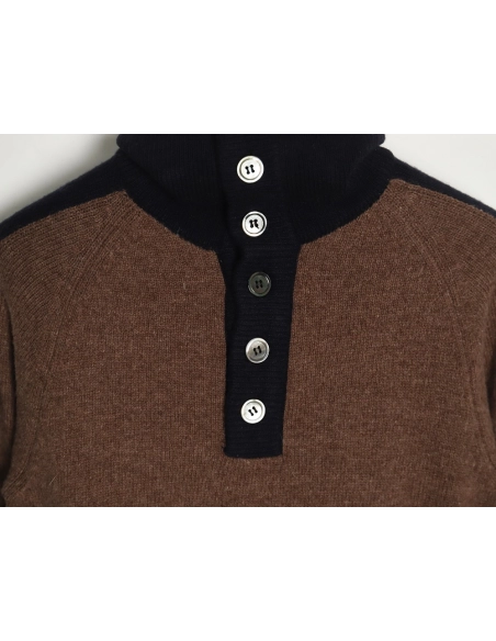 Thom Browne colorblock wool lapel sweater,Cheap Replica Reps Thom Browne