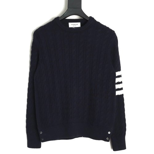 Thom Browne FourPanel Cable Crewneck Sweater TSK2,Cheap Replica Reps Thom Browne