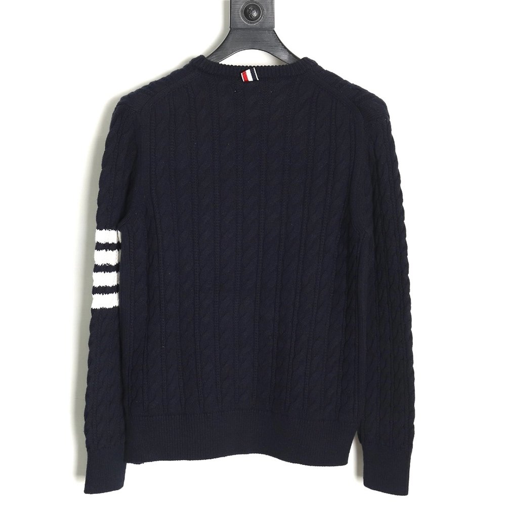 Thom Browne FourPanel Cable Crewneck Sweater TSK2,Cheap Replica Reps Thom Browne