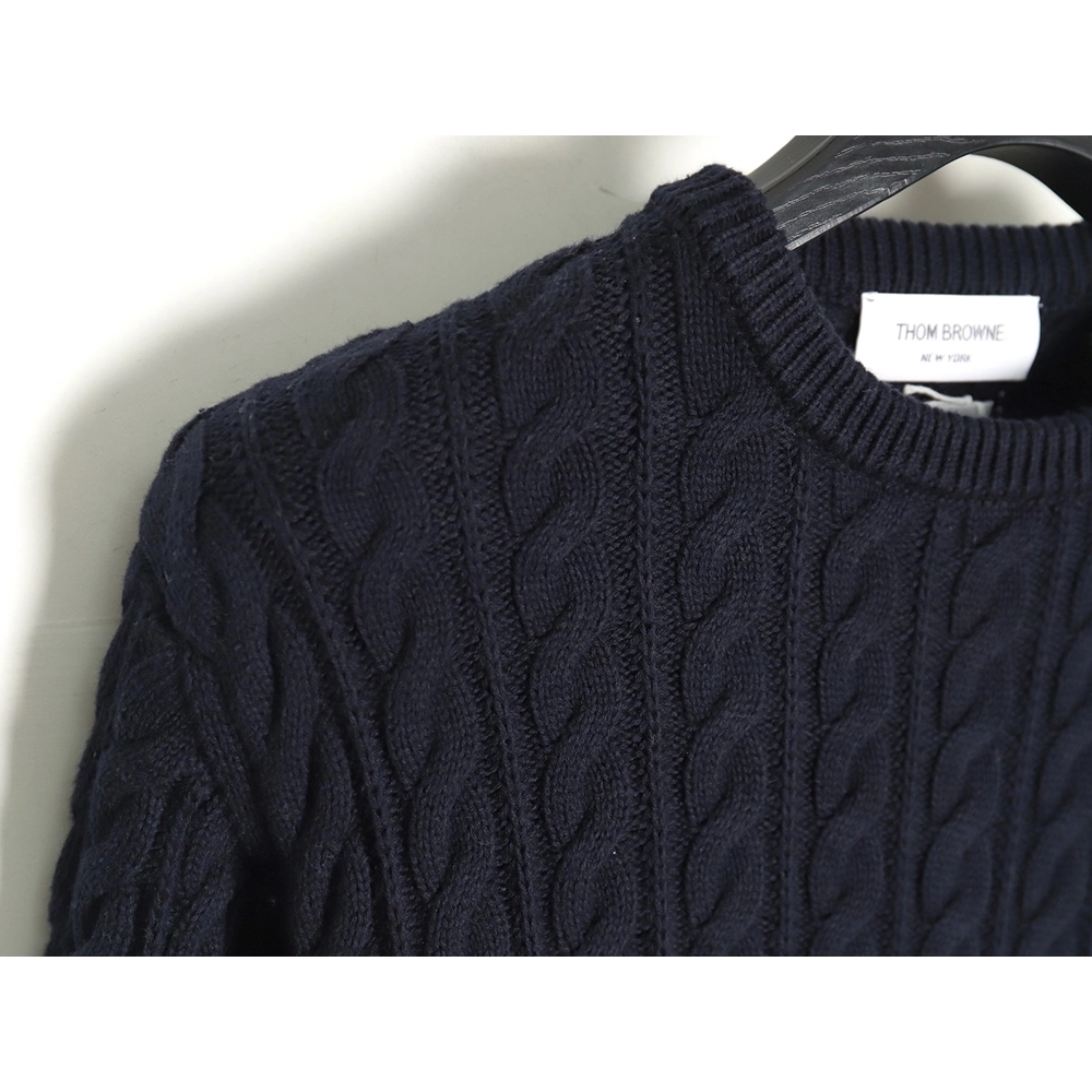 Thom Browne FourPanel Cable Crewneck Sweater TSK2,Cheap Replica Reps Thom Browne