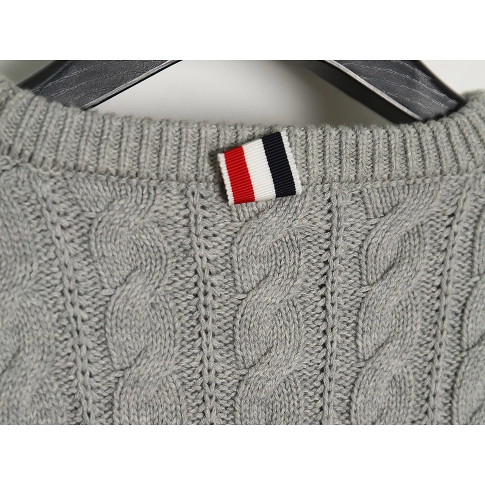 Thom Browne FourPanel Cable Crewneck Sweater TSK1,Cheap Replica Reps Thom Browne