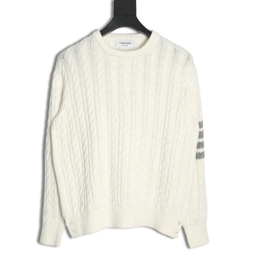 Thom Browne FourPanel Cable Crewneck Sweater,Cheap Replica Reps Thom Browne