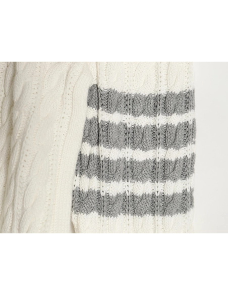 Thom Browne FourPanel Cable Crewneck Sweater,Cheap Replica Reps Thom Browne