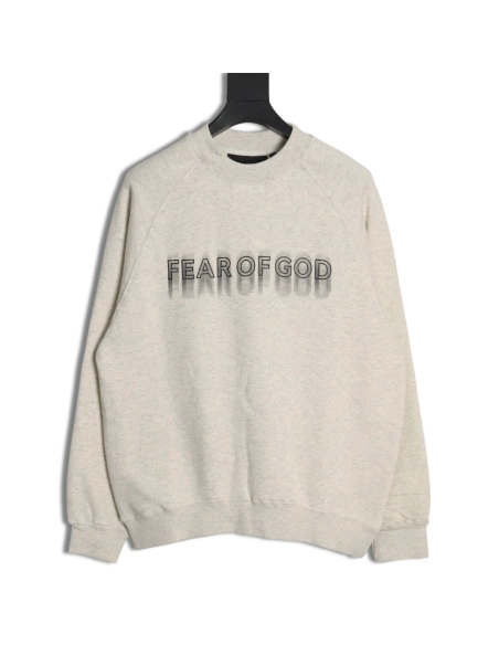 Fear of God Blurred Lettering Crew Neck Sweatshirt,Cheap Replica Reps Fear of God