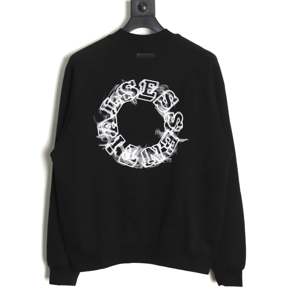 Fear of God Smoke Lettering Crew Neck Sweatshirt TSK1,Cheap Replica Reps Fear of God