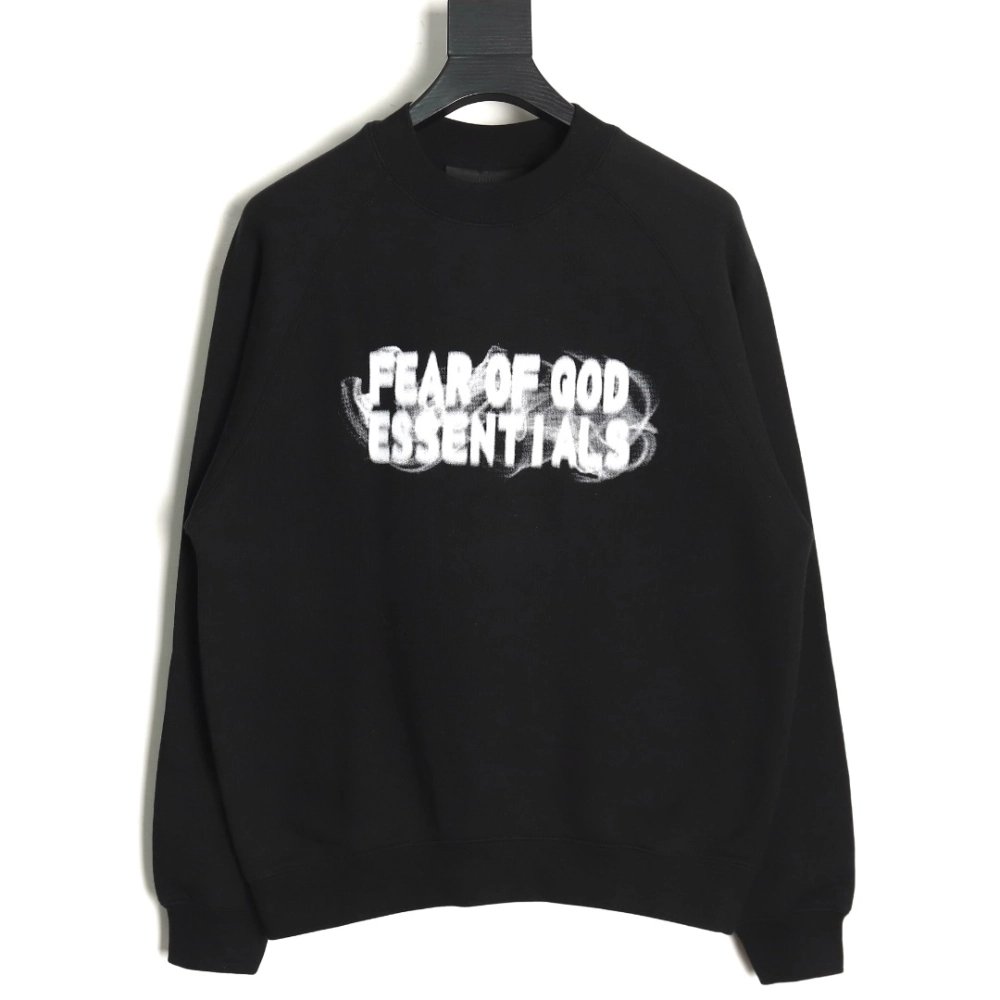 Fear of God Smoke Lettering Crew Neck Sweatshirt TSK1,Cheap Replica Reps Fear of God
