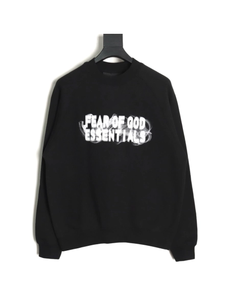 Fear of God Smoke Lettering Crew Neck Sweatshirt TSK1,Cheap Replica Reps Fear of God